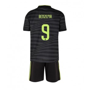 Real Madrid Karim Benzema #9 kläder Barn 2022-23 Tredje Tröja Kortärmad (+ korta byxor)